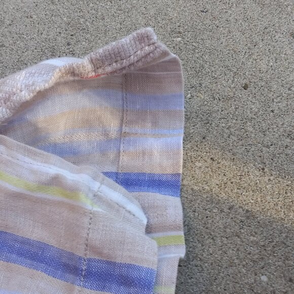 Tommy Bahama 100% Linen Shirt Short Sleeved Silk Striped Large (L) - Picture 13 of 16